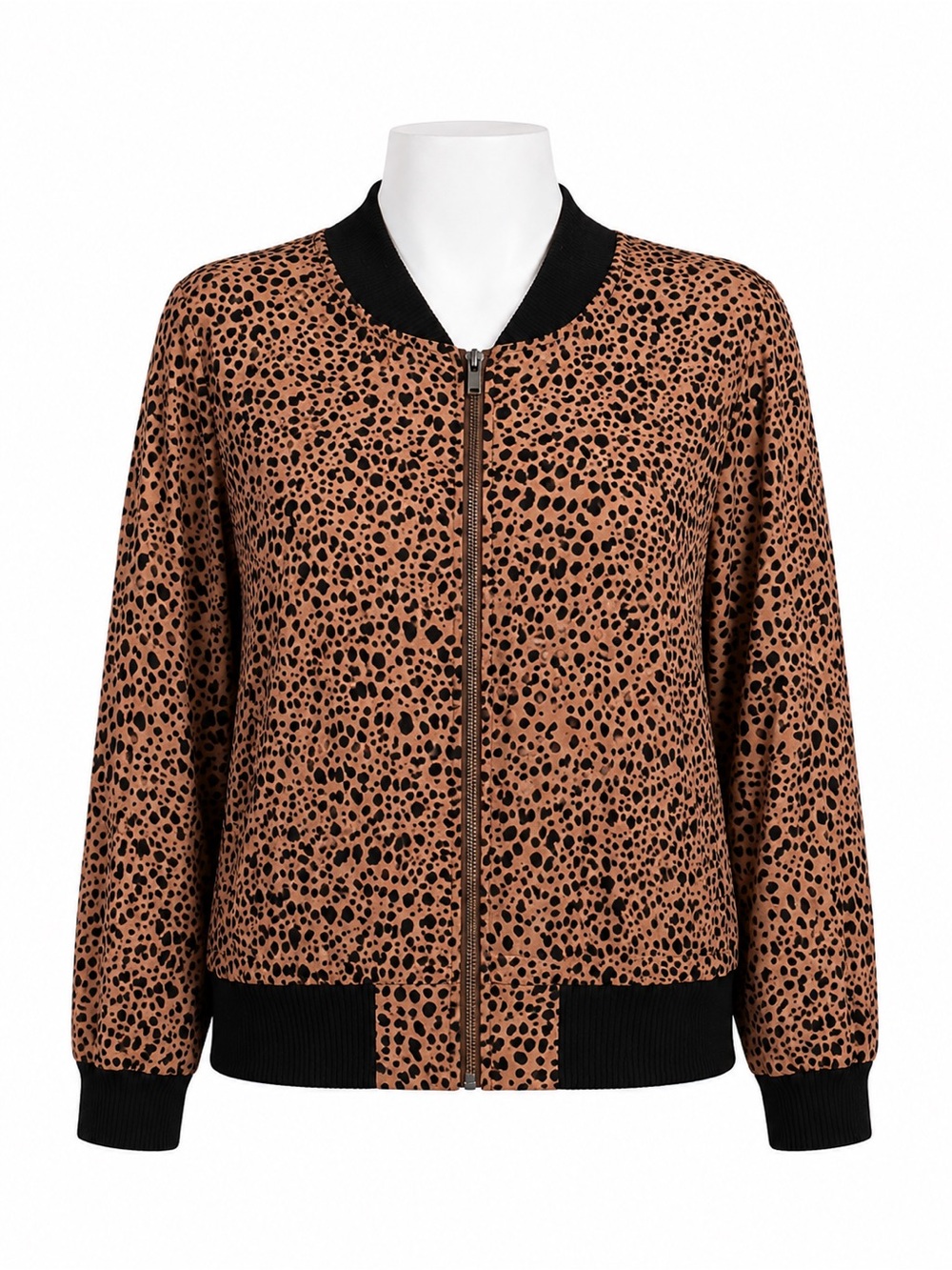 Size L Grace‎ & Lace Women’s Leopard Print Bomber Jacket Animal Print